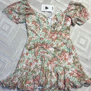 HERE COMES THE SUN - Mini Sundress in Peach Floral